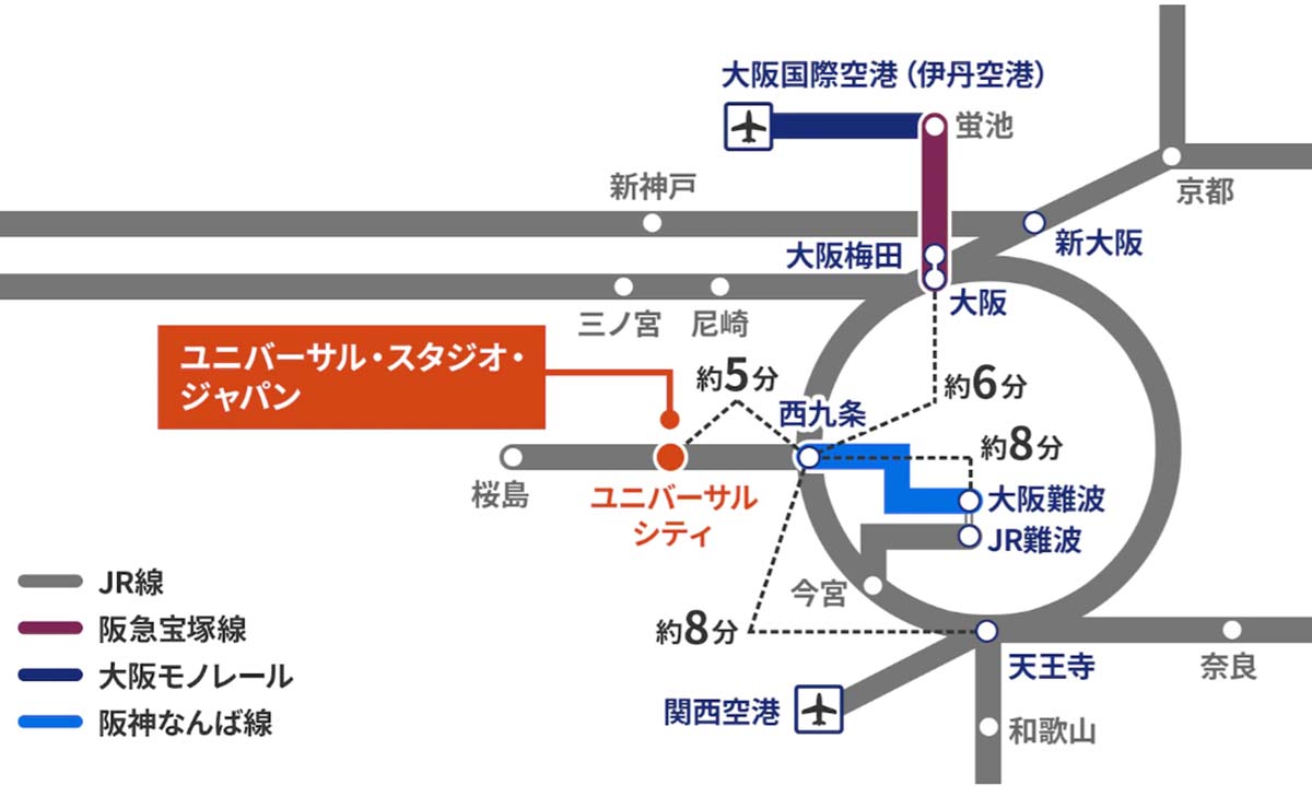 USJ電車路線図