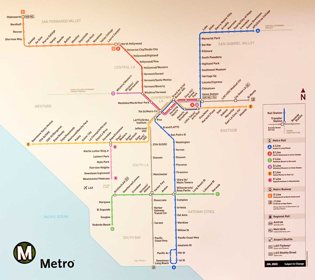 ロサンゼルス地下鉄　路線図