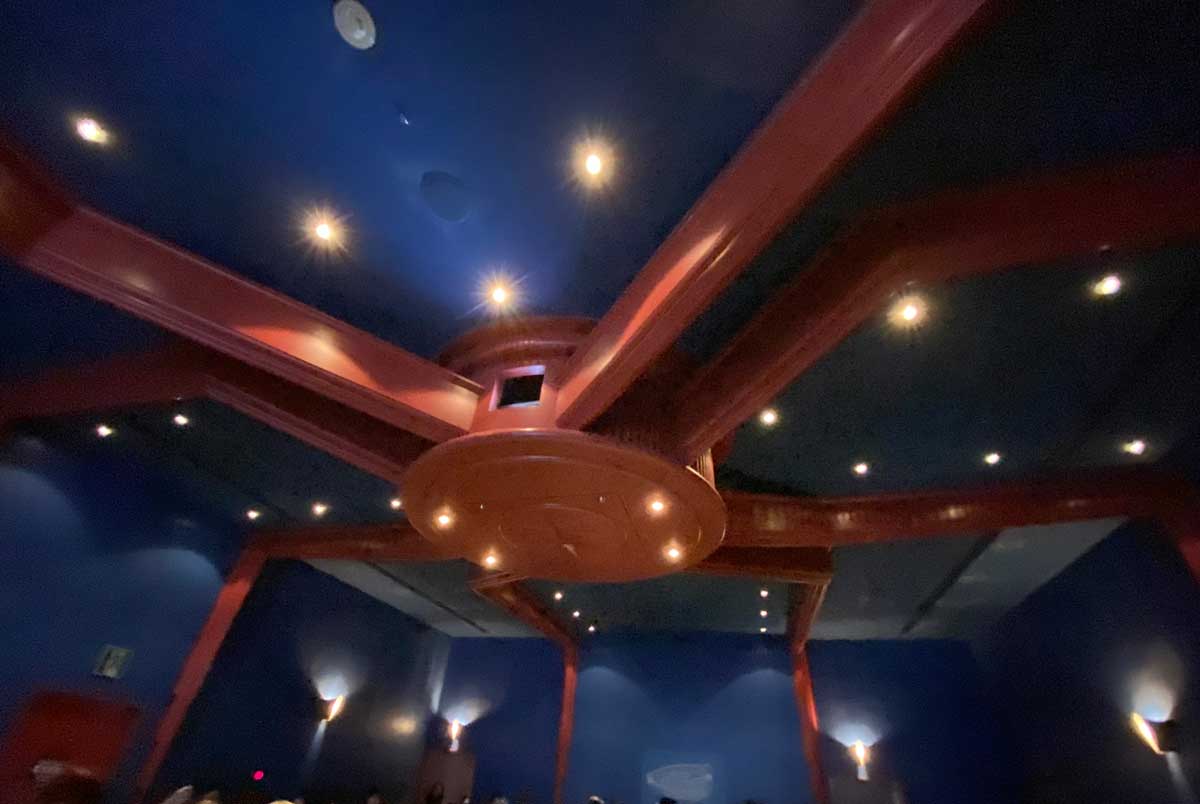 天井には巨大なクモが